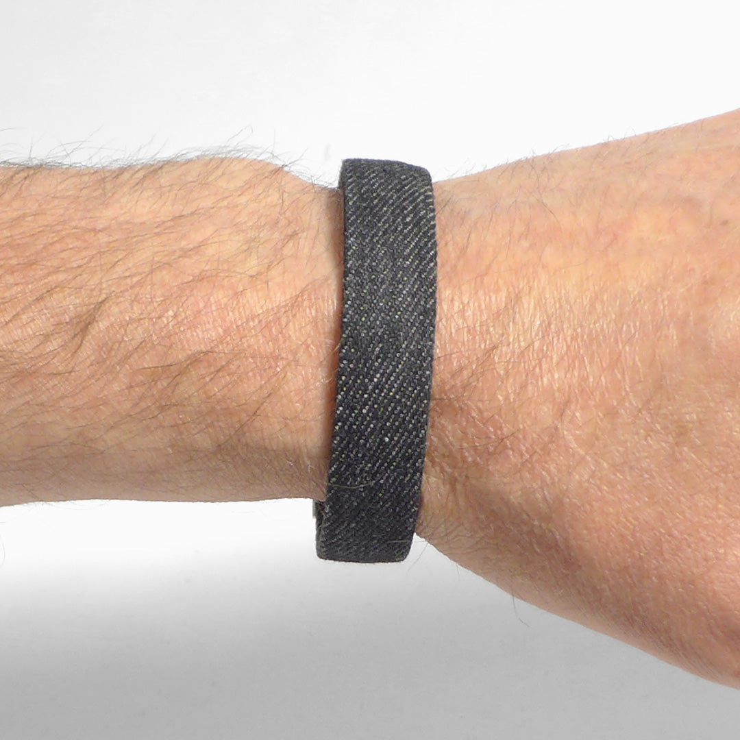 Herrenarmband Black Denim Single Raw