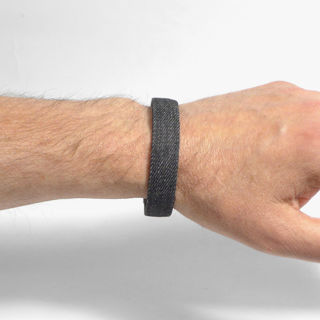 Herrenarmband Black Denim Single Raw