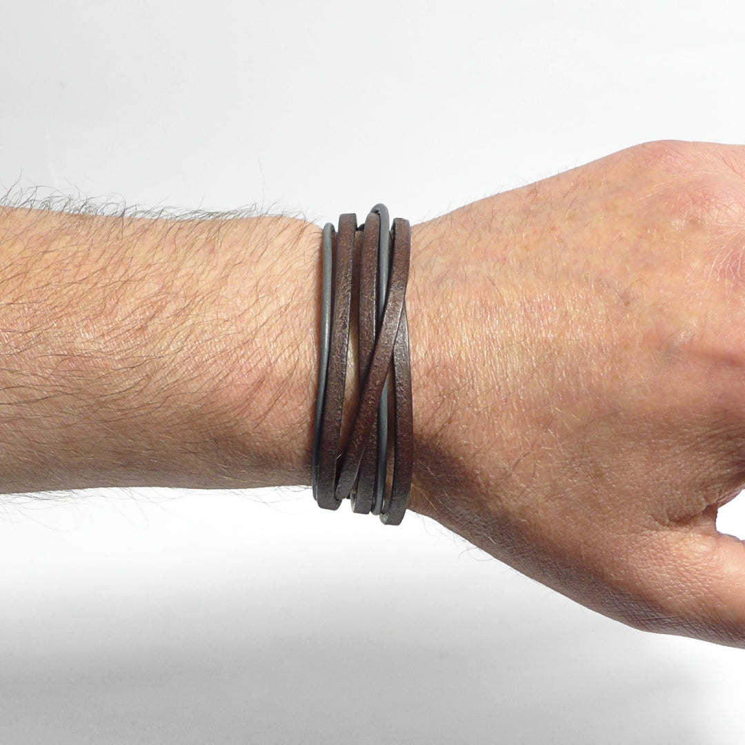 Herrenarmband Leather Star PG73