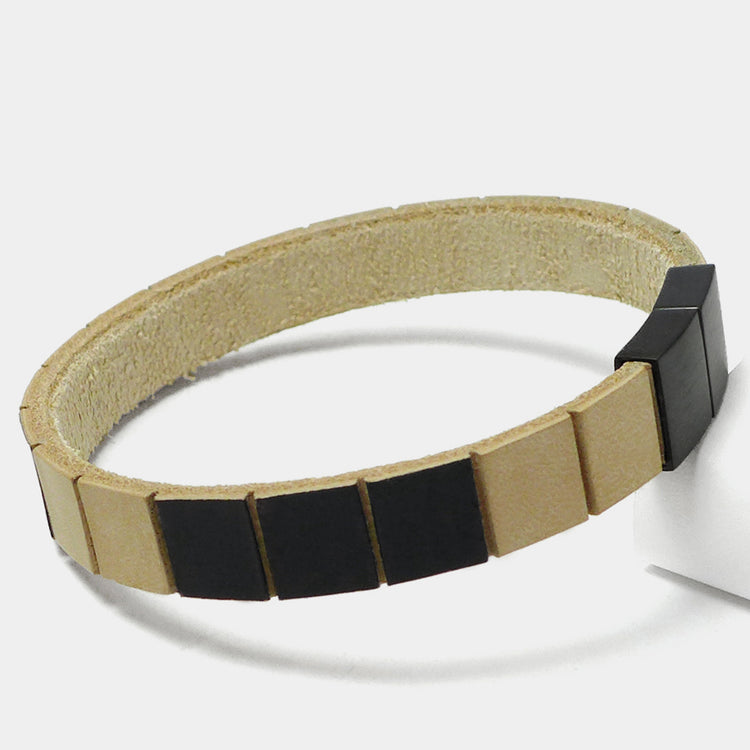 Herrenarmband Leather Star Raw MG91 - STARBEIT