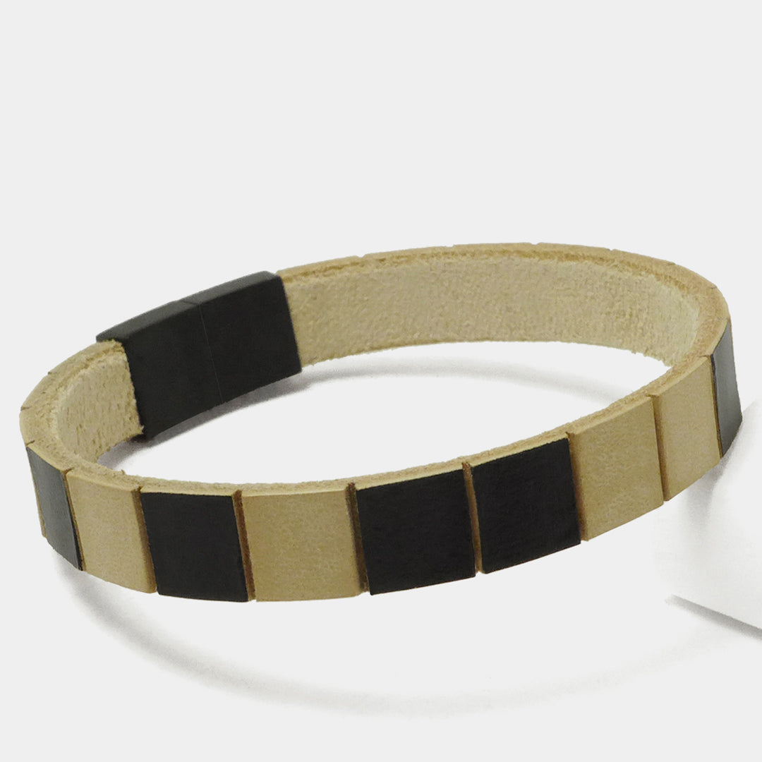 Herrenarmband Leather Star Raw MG91 - STARBEIT