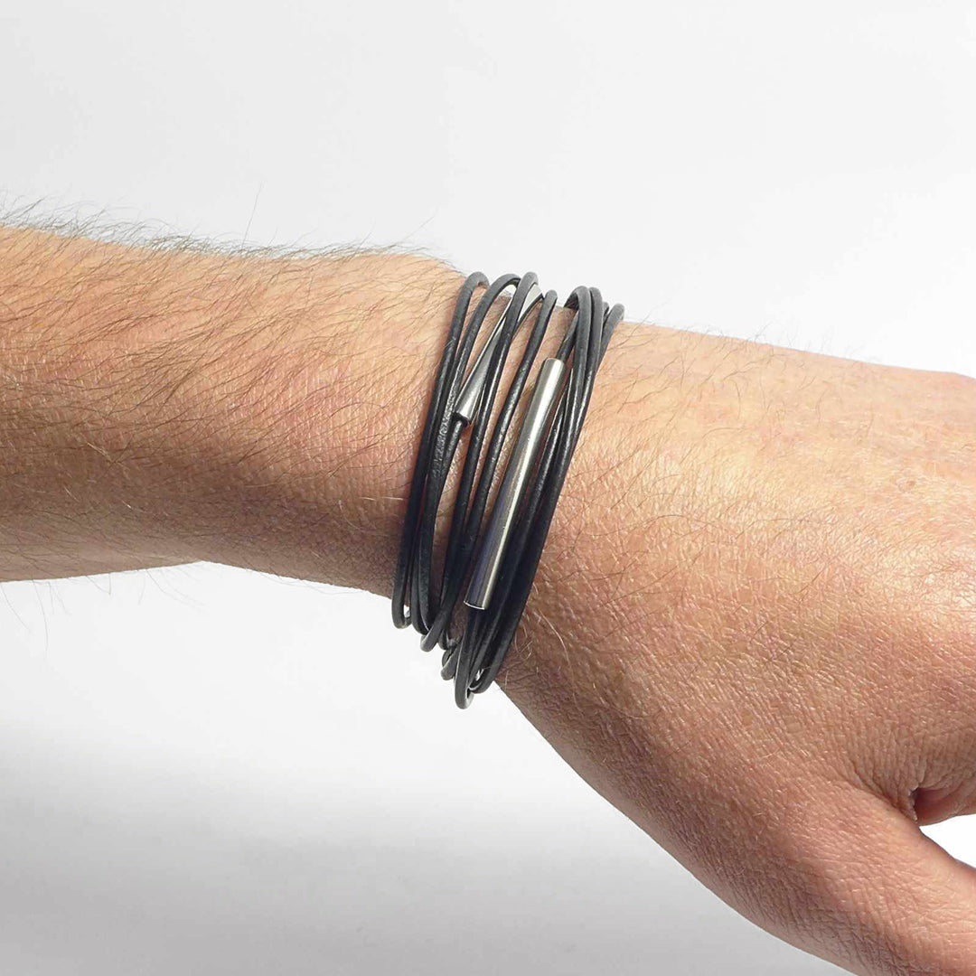 Herrenarmband Leather Star SX48