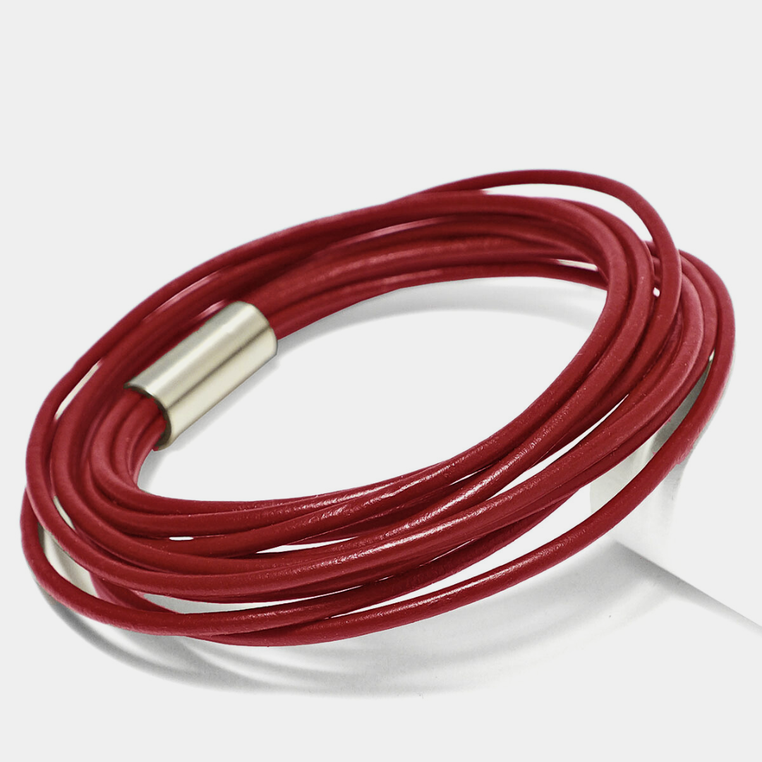 Sportliches rotes Lederarmband Herren STARBEIT lässiges Design