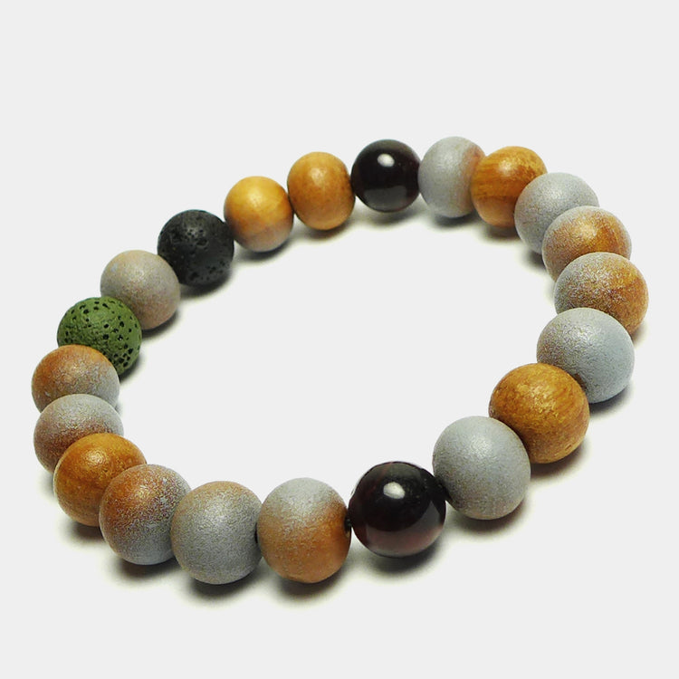 STARBEIT Herren Perlenarmband Pearl Power WM33, aus Lavastein schwarz, modern und sportlich