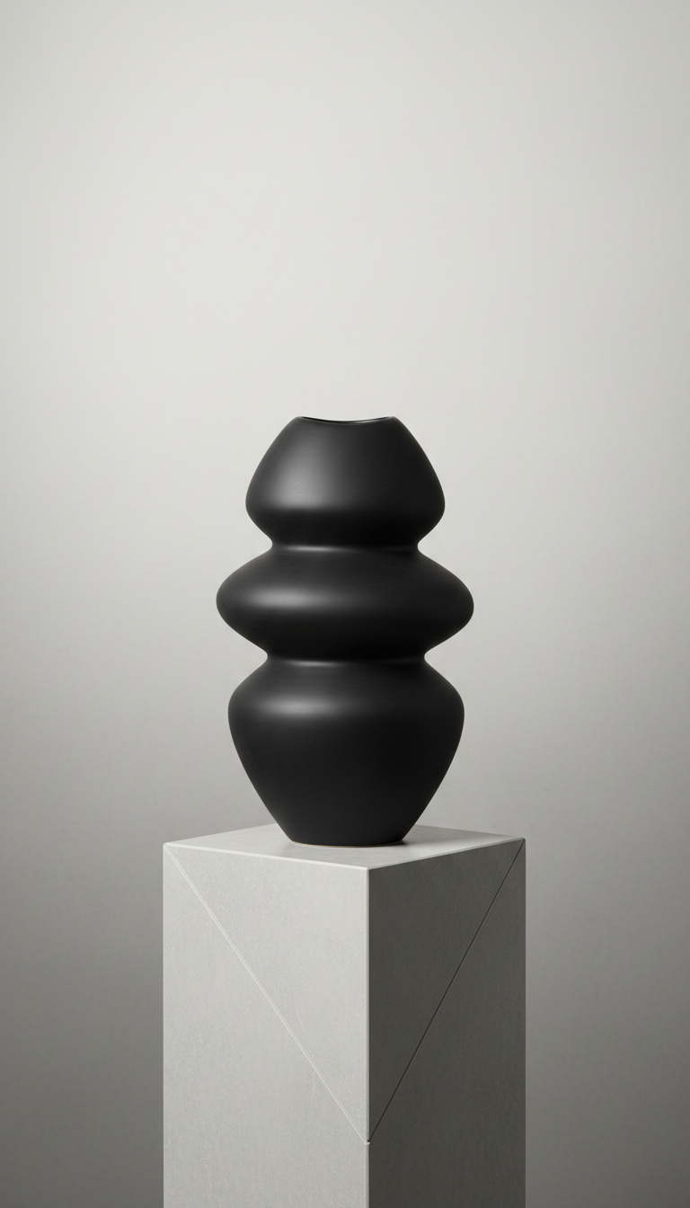 Matte Keramikvase mit architektonischer Silhouette